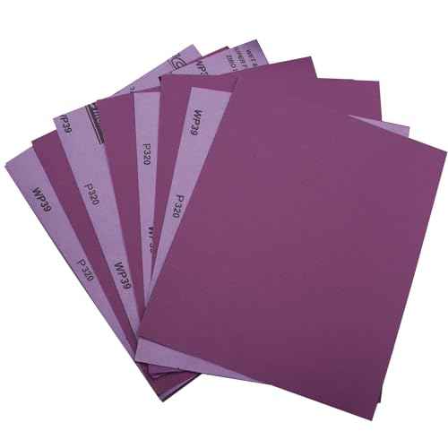 12 Pcs 320 Grit Sandpaper,Wet Dry Sandpaper Sheets 9x11 Inch,Alumina Abrasive Sand Paper for Wood Furniture Polishing,Automotive Sanding,Metal Grinding