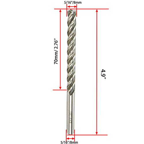 End Mill 5/16" Cutting Dia 5/16" Shank Dia Extra Long Straight Shank End Mill Bit