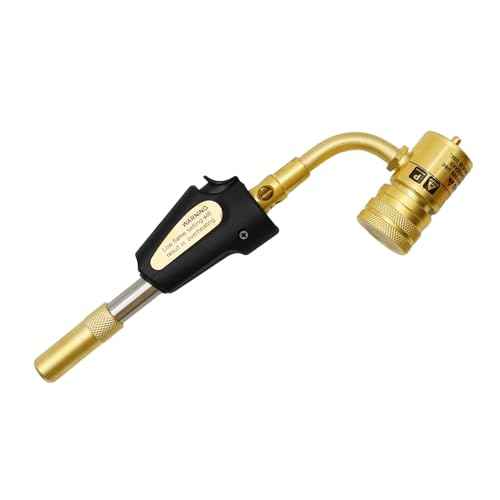 Torch Tips with Gas Self-Ignition, MAP-Pro/LP Gas, Adjustable Flame Knob Brass Tip 360¡Æ Swivel Tips, Gas Self Ignition Torch for Soldering Brazing Plumbing Welding