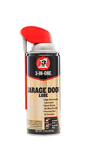 3-IN-ONE Garage Door Lubricant 11 oz - 1-Pack with Smart Straw, Fast Drying