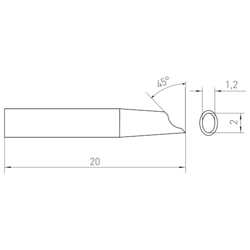 Weller T0054461099N RT 10 GW SOLDERING TIP 1.2 X 2.0 MM, Black