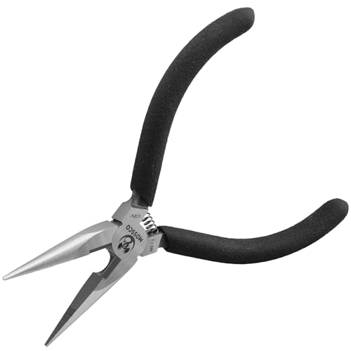 Needle Nose Pliers, 5" Mini Long Nose Pliers with Cutter, Serrated Jaw Precision Small Needle Nose Pliers for Jewelry Making, Bending Wire, Crafts, Electronic Repair