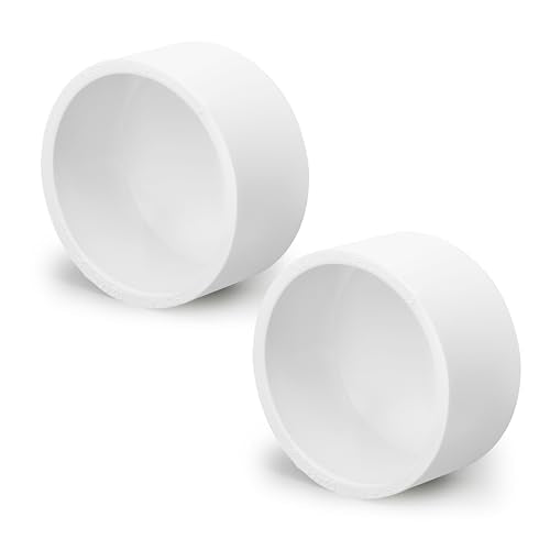 2 Inch PVC End Cap for SCH40 Pipe - Fits OD 2.375" - 2 Pack