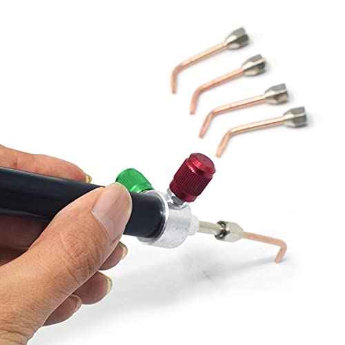 Mini Oxygen Torch Kit, Micro Oxygen Acetylene/Butane Gas Welding Torch with 5pc Tips for Jewelry Repair