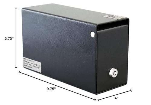 Protex Safe Protex Drop Box Safe (SDB-100)-Black, for Cash, Checks and envelopes, Saw-Toothed Baffle to Protect Slot, Powder Coated Finish, 4 Pre-drilled anchoring Holes