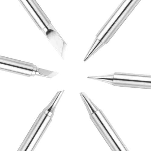 FEITA Pinecil TS100 Soldering Iron Tips Replacement for Mini Portable Micro Solder Pen Various Models Stations Tool Soldering Accessories (TS-B2/I/BC2/D24/K/KU 6pcs)