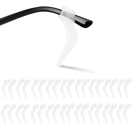 SMARTTOP Clear Eyeglass Ear Grips 20 Pairs - Anti-Slip Silicone Holder, Sports & Reading Glasses, US-s-22a