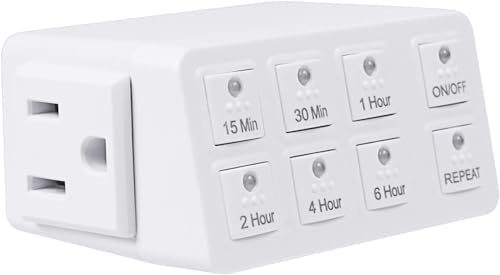 BN-LINK 1 Pack Indoor Countdown Timer with Repeat Function, 3-Prong Outlet