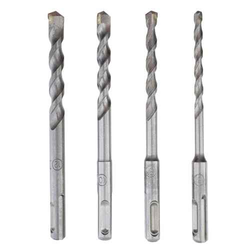 Rotary Hammer Bit Set Concrete Drill Bit for Concrete, Cement, Stone, Brick, Masonry Wall 6+8+10+12mm - 4pcs