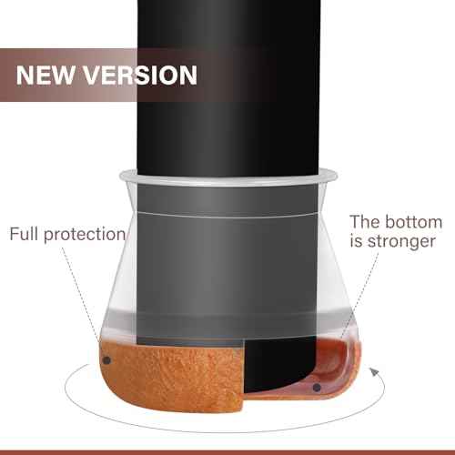 YOZON Chair Leg Floor Protectors for Hardwood Floors Felt Furniture Pads Silicone Caps 32 Pack Anti-Scratch Reduce Noise Clear Round Medium Fit 3/4" to 1-3/16" (19-30mm)