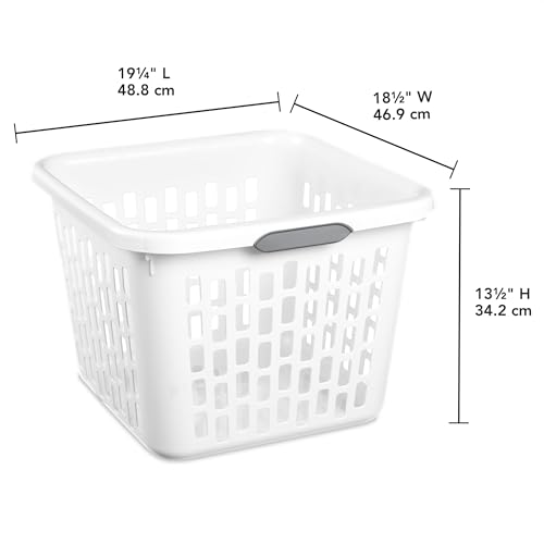 Sterilite 1.5 Bushel Square Laundry Basket - 6 Pack, White, 19.25 x 18.5 x 13.5 in