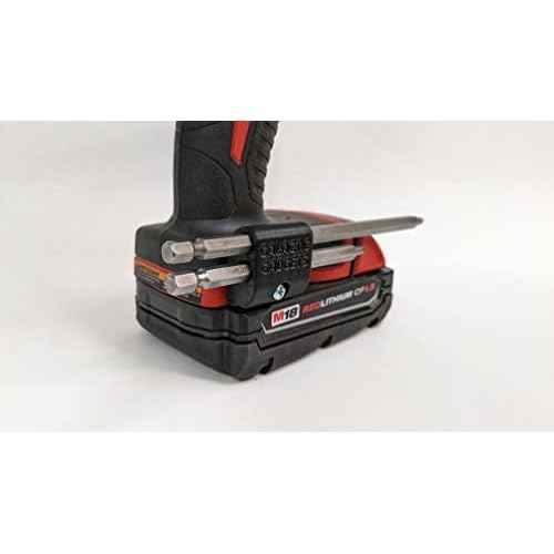 MAGNETIC Bit Holder for Milwaukee M18 Drill - Side Mounted - Strong Magnets - Low Profile Design - Galactic Gadgets (Black)