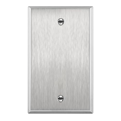 ENERLITES Stainless Steel Wall Plate 1-Gang Silver - Standard Size