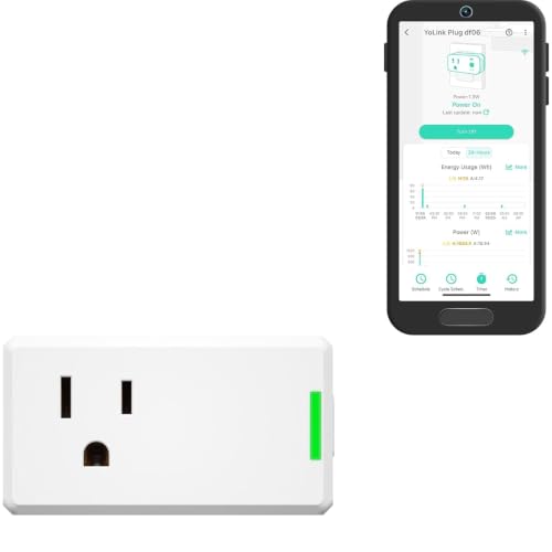 YoLink Smart Energy Plug 15A YS6614 - WiFi & LoRa Compatible, Cycle Scheduling