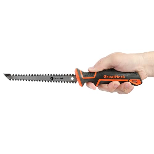 GreatNeck 74030 6 Inch Double-Edged Jab Saw, Drywall Saw, Wallboard Tools, Anti-Slip Rubber Handle, Fast and Efficient Multi-Directional Wall Cutting Tools