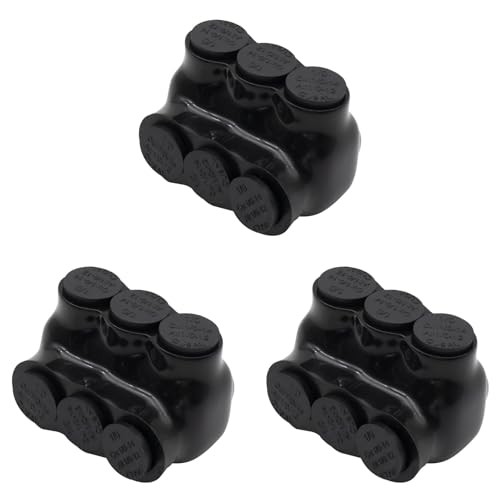 MAKERELE 3-Port Single-Sided Insulated Wire Connector 1/0-14AWG - Pack of 3