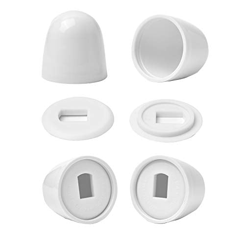 Jwodo 4-Pack Universal Round Toilet Bolt Caps with Washers, Easy Push-On Installation, White