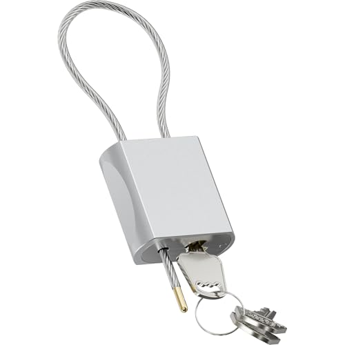 Kabinge Silver Adjustable Cable Lock 1.15ft (0.35m) with 3 Keys - Versatile Security