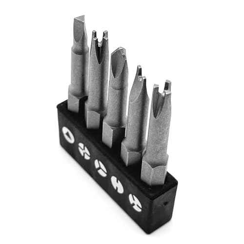 Special Shaped Screwdriver Insert Bits Set in 5 Different Shapes U-Shape, Y-Type, Triangle, Inner Cross, 3-Points