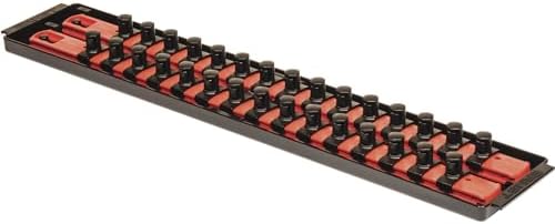 Ernst Manufacturing 19-Inch Socket Boss Organizer with Twist-Lock 2 Rails for 1/2-Inch Drive Sockets, Blue, Model 8457 – Secure and Durable Socket Storage Solution - Made in USA