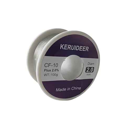 Tin Lead Rosin Core Solder Wire for Electrical Soldering, Content 2.0% Solder Flux Sn63-Pb37 (0.5mm-2.0mm) (Solder-2.0mm)