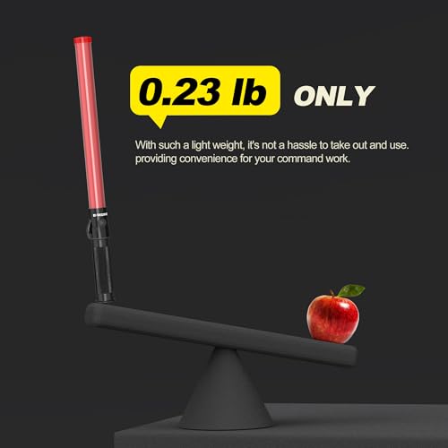 E-riding 2 Pack 21 Inch Red Traffic Wand with 3 Flashing Modes for Safety