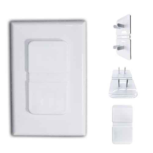 White Double Outlet Covers Baby Proofing (10 Pack, 20 Sockets) | Baby Proof Plug Covers for Electrical Outlets | Safe & Secure Baby Safety Products | Childproof Socket Covers Protect Toddlers & Babies