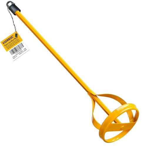 Paint and Mud Mixers, Paint Stirrer for Drill Bits in 1 to 5 Gallon Drums, Fits all Standard Drill Bits, Hex Head Non-slip, Easy to Clean, Paint and Plaster Mixers Stirrer Tools (Yellow)