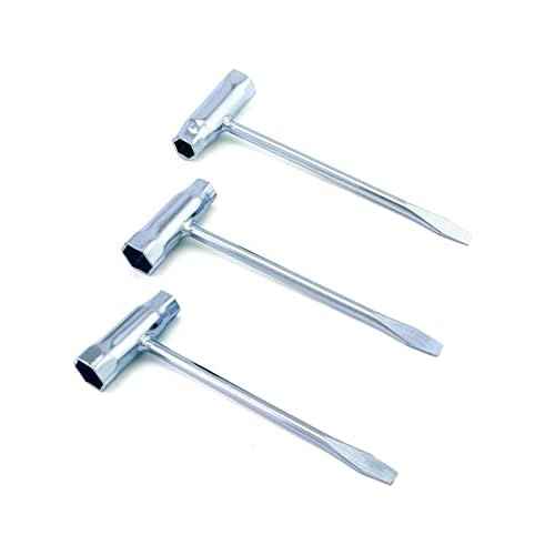 QWORK Combination Screwdriver & Wrench, 5-Pack 13 x 19mm Chainsaw Scrench T-Wrench Spanner Tool, for Saws Chains Nuts Spark Plug