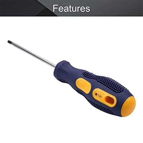 Utoolmart Torx Screwdriver, T20 Security Magnetic Star Screw Driver with 100mm CR-V Shaft and Black Yellow Handle, 1 Pcs