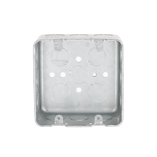 RACO 680 2-Device 4-Inch Square Switch Box, 2-1/8-Inch Deep, Surface Mount
