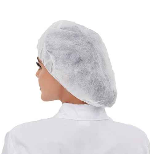 ZMDREAM Hair Net Disposable Bouffant Cap for Cooking Lab Beauty 21 &24 inches White & Black