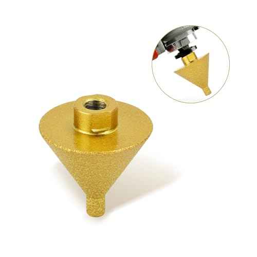 Diamond Beveling Chamfer Bit, Diamond Cone Tile Bit 2'' (50mm) Countersink Drill Bit for Hole Enlarging Trimming in Tile Granite Marble Ceramic Wood Chamfer Bits for Drill M10 Thread