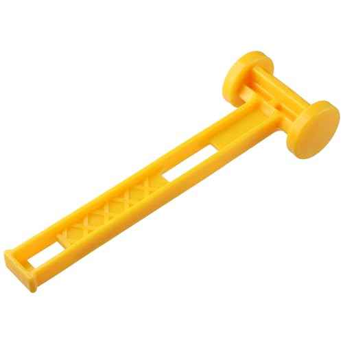 Yellow Camping Hammer, Portable Double-Faced Plastic Tent Stake Peg Mallet Remover for Outdoor Tent Accessory without Damage