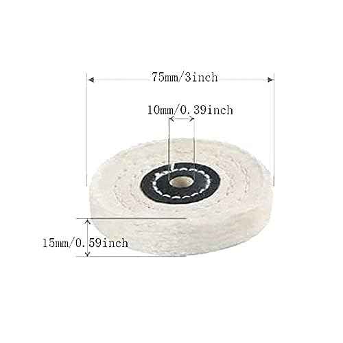 ?????? ???? 5 Pcs 3'' Cotton Polishing Wheel, 3/8'' Arbor Abrasive Buffing Wheel Fine Finishing Kits Lapidary Polishing Set for Bench Grinder/Buffer