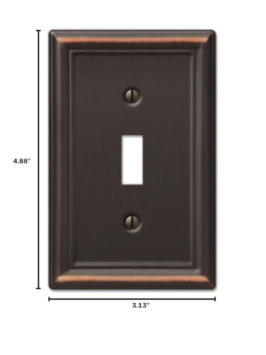 Amerelle 149TDB Chelsea Wallplate - Aged Bronze, 1 Toggle, Steel