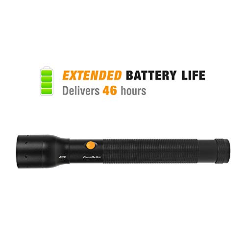 EverBrite Tactical Flashlight Black Large, 900 Lumen Zoomable, 3 Light Modes