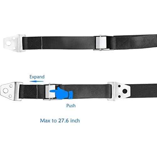 Heavy Duty Metal Anti Tip Straps - Adjustable Safety Furniture Wall Anchors for Baby Proofing Flat Screen TVs, Dressers, Bookcases, Cabinets - No Plastic Parts - Pack of 2