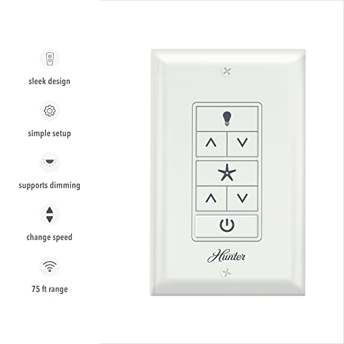 Hunter Universal Ceiling Fan Wall Control Switch, White — Wall Control Panel
