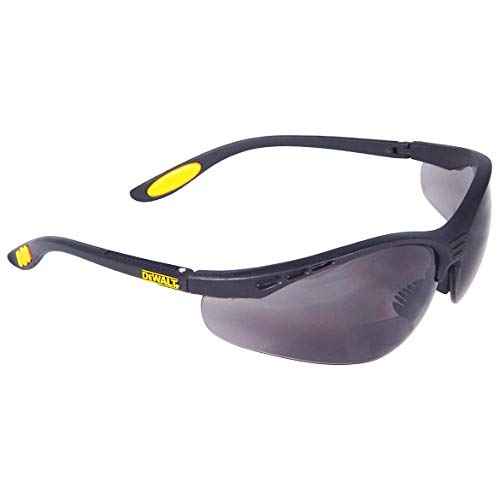 DEWALT DPG59-220C Reinforcer Rx-Bifocal 2.0 Smoke Lens High Performance Protective Safety Glasses with Rubber Temples and Protective Eyeglass Sleeve