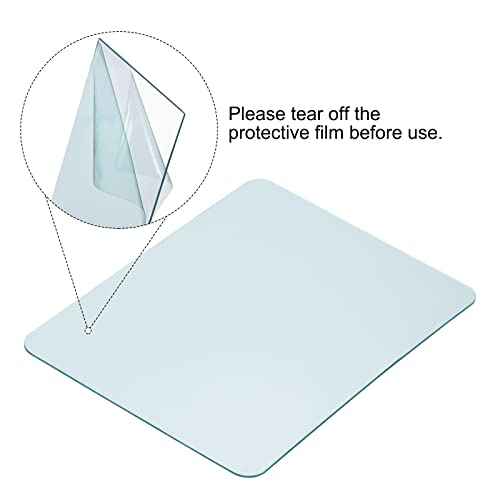 PATIKIL 4.5 x 3.5 Inch Welding Protection Lens, 10 Pack Transparent Protective Replacement Round Angle for Solar, Clear
