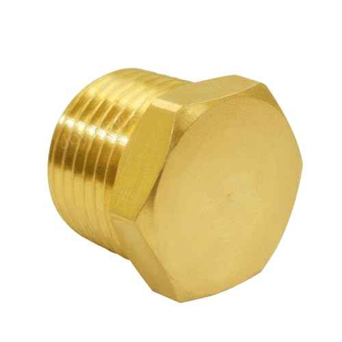 Joywayus 1/2" NPT Male Pipe Plug Outer Hex Head Plug Brass Pipe Fitting(Pack of 3)