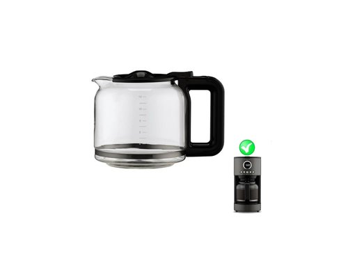 Carafe Replacement for the Cuisinart 12-Cup Glass Coffee Carafe Model DCC-1220BKSWM ONLY - Black Handle/Lid
