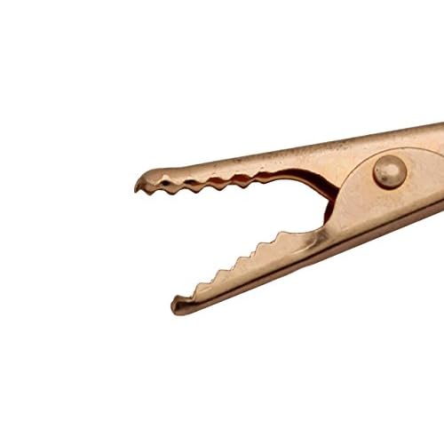 Solid Copper Alligator Clips 4pc 2-inch Crocodile Jaw Soldering Heat Sink & DIY Electronics Test Clip Wire Connector Rated for 10 Amps (10a) & Up To 10 ga (10 awg) Wire