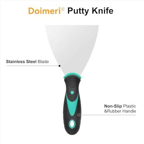 6 Pack Putty Knife, 1¡± 1.5¡± 2¡± 3¡± 4¡± 5¡± Spackle Knives, Premium Stainless Steel Paint Scraper, Perfect Tools for Repairing Drywall, Removing Wallpaper, Applying Mud or Plaster