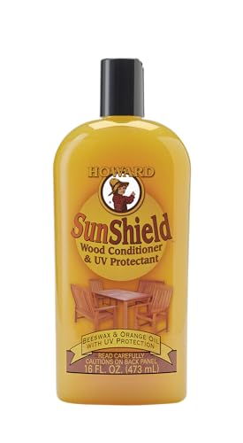 Howard SunShield Beeswax Outdoor Furniture Polish 16 Fl Oz - UV Protectant and Wood Restorer