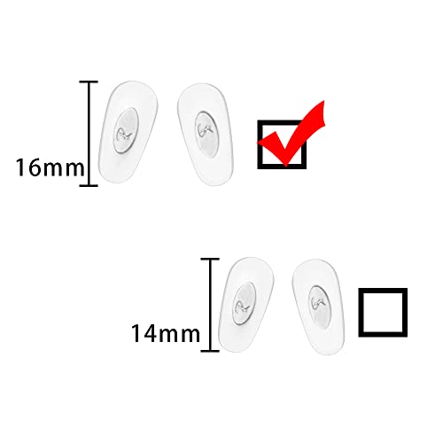 Replacement Push-in Nose Pads for RayBan RB6335 RB3549 RB4071 RB6336 RB7140 RB8415 Sunglasses Eyglasses Repair-Kits (Silver)