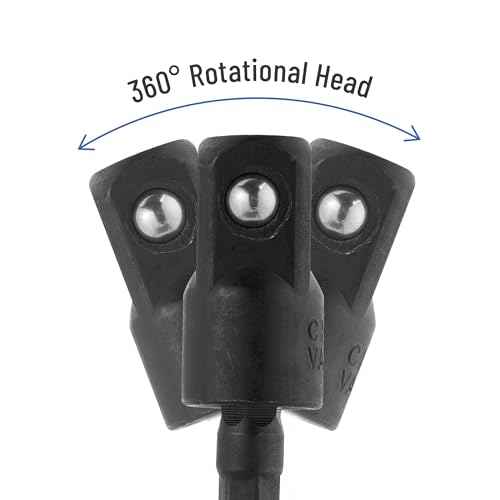 Bates- Flexible Drill Bit Extension Set with Right Angle Drill Attachment, 4 pcs, 360¡Æ Rotatable 1/2" 1/4" 3/8" Impact Socket Adapter Set, 105 Degree Right Angle Drill Adapter