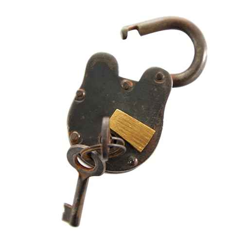 Deco 79 Brass Metal Lock And Key, 2" x 3" x 2", Gray