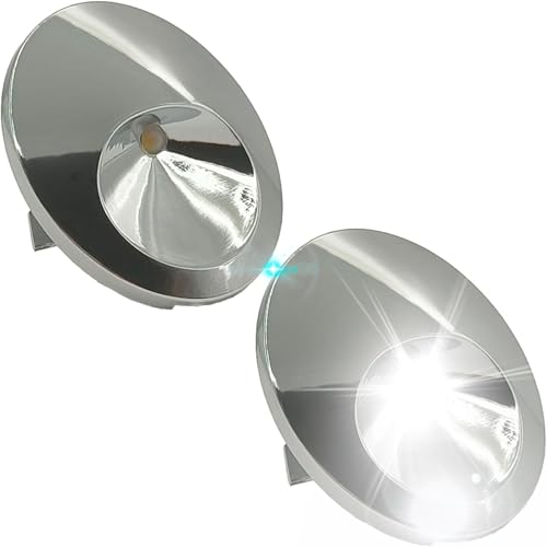 (2-Pack) GE WR55X11132 Light Bulbs - Refrigerator LED Cover Assembly, Chrome, 2 Pack